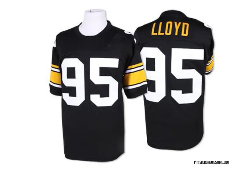 Men's Black Authentic Greg Lloyd Pittsburgh Mitchell And Ness Throwback Jersey