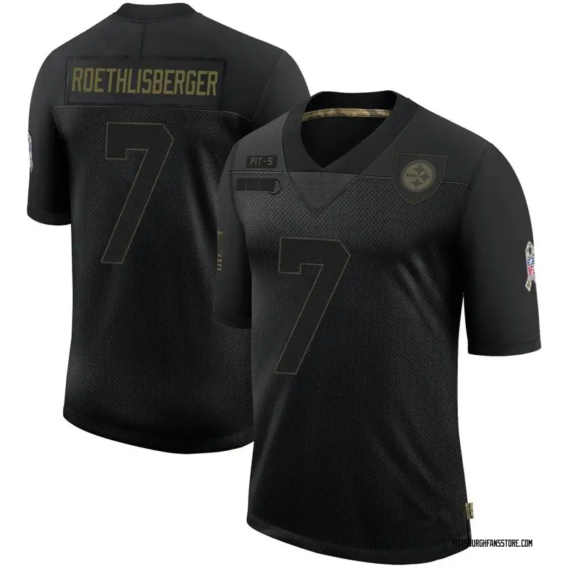 Men's Black Limited Ben Roethlisberger Pittsburgh 2020 Salute To Service Jersey