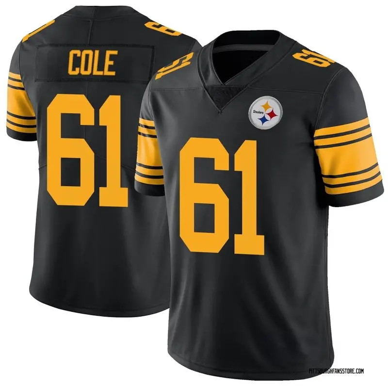 Men's Black Limited Mason Cole Pittsburgh Color Rush Jersey