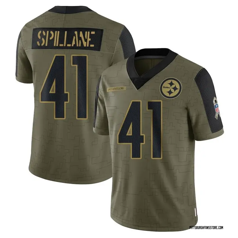 Men's Olive Limited Robert Spillane Pittsburgh 2021 Salute To Service Jersey