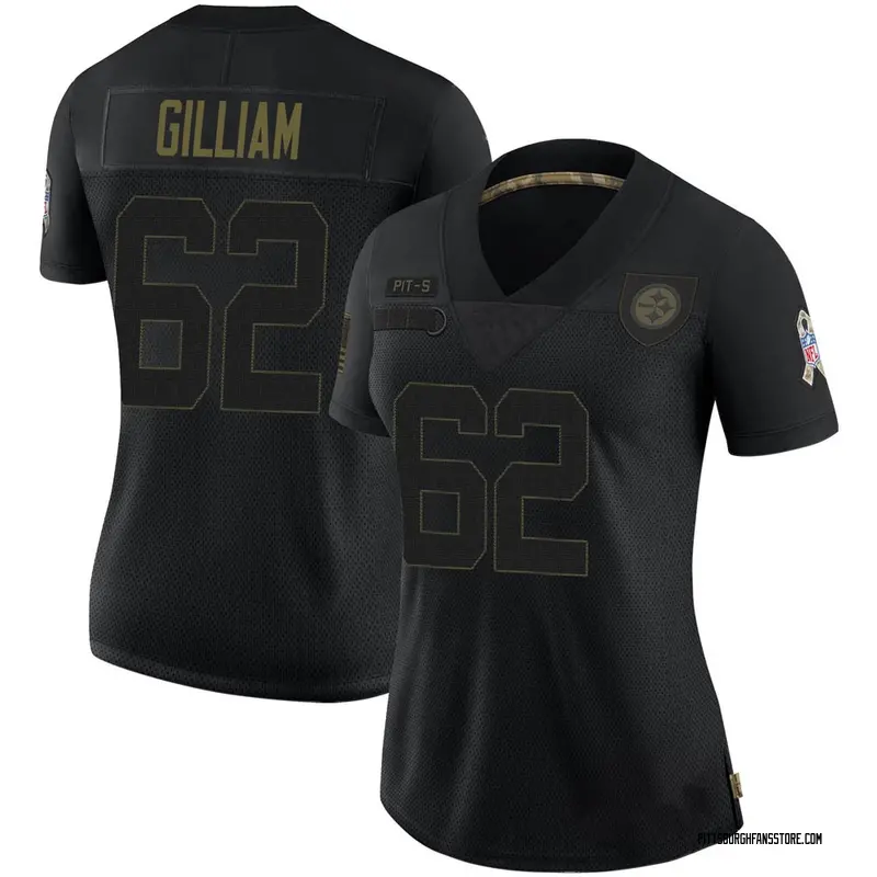 Women's Black Limited Nate Gilliam Pittsburgh 2020 Salute To Service Jersey