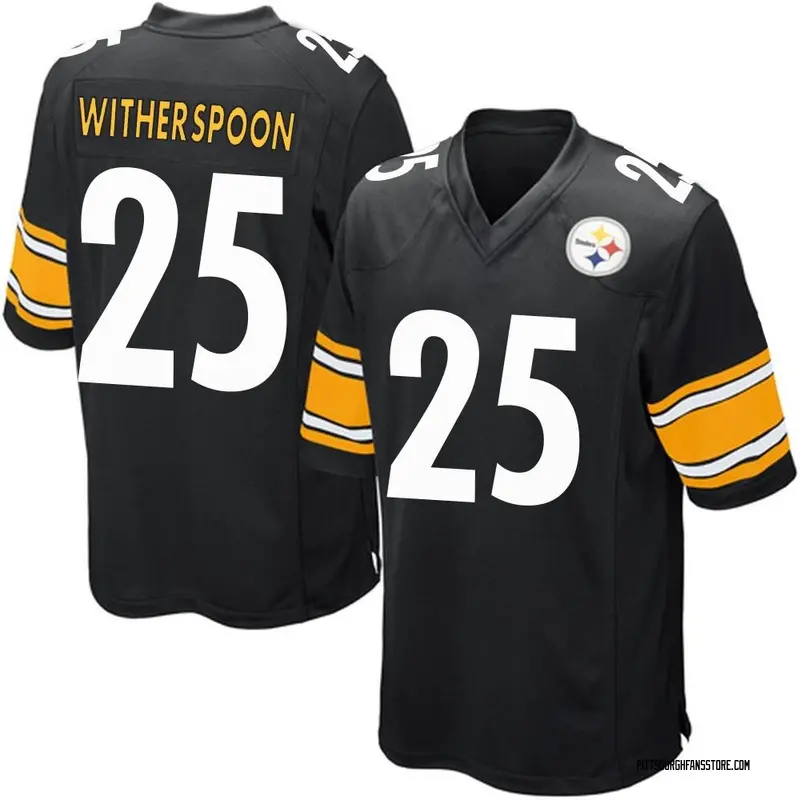 Youth Black Game Ahkello Witherspoon Pittsburgh Team Color Jersey