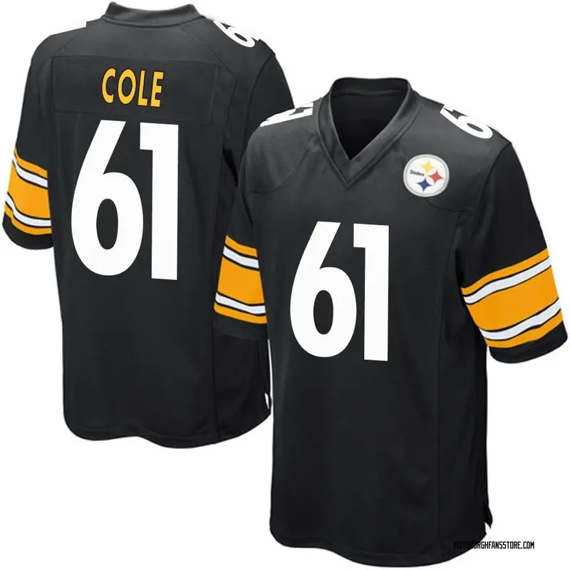 Youth Black Game Mason Cole Pittsburgh Team Color Jersey