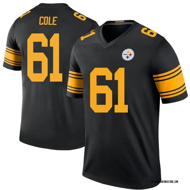 Youth Black Legend Mason Cole Pittsburgh Color Rush Jersey
