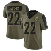 Youth Olive Limited Najee Harris Pittsburgh 2021 Salute To Service Jersey