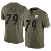 Youth Olive Limited Renell Wren Pittsburgh 2022 Salute To Service Jersey